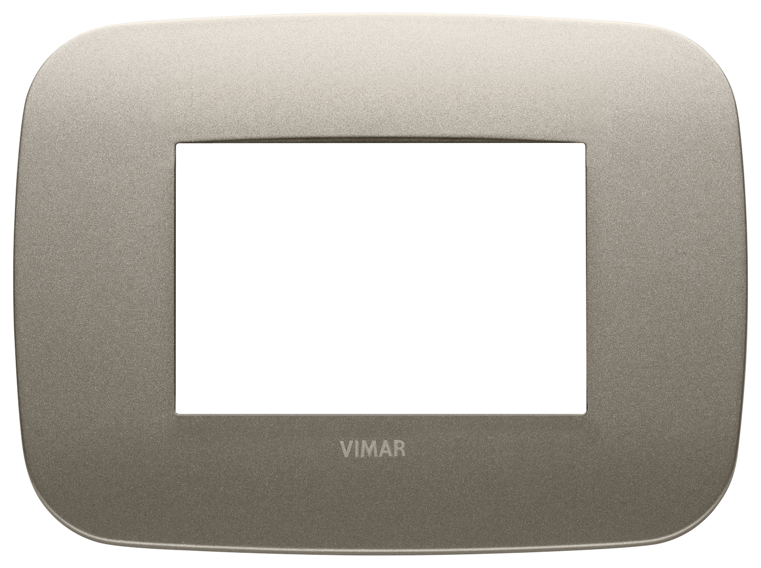 Placca Vimar Plana 3 Moduli Champagne Opaco - Per Prese E Interruttori - Foto 2