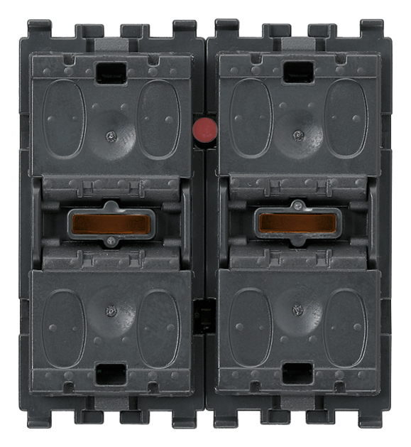 Dos puls.basculantes+actuador - R20527, Domótica - mandos, Eikon Catálogo de productos - Vimar